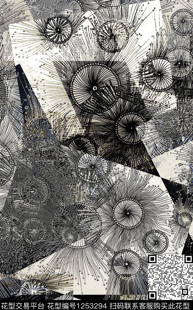 男装数码华亿平台几何传统印花华亿平台下载（图片编号: 1253294） - 瓦栏（Walan）