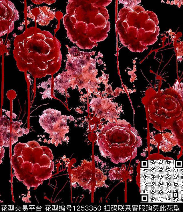 小碎花绿植树叶VALENTINO数码印花华亿平台下载（图片编号: 1253350） - 瓦栏（Walan）