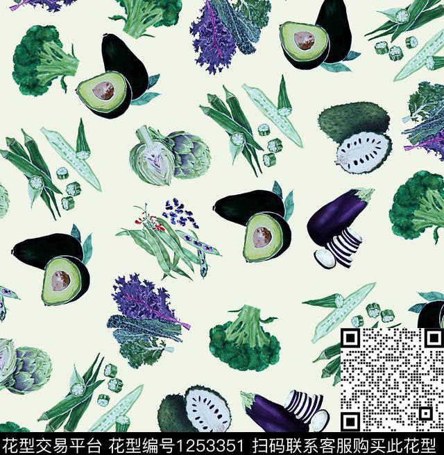 小碎花绿植树叶VALENTINO数码印花华亿平台下载（图片编号: 1253351） - 瓦栏（Walan）