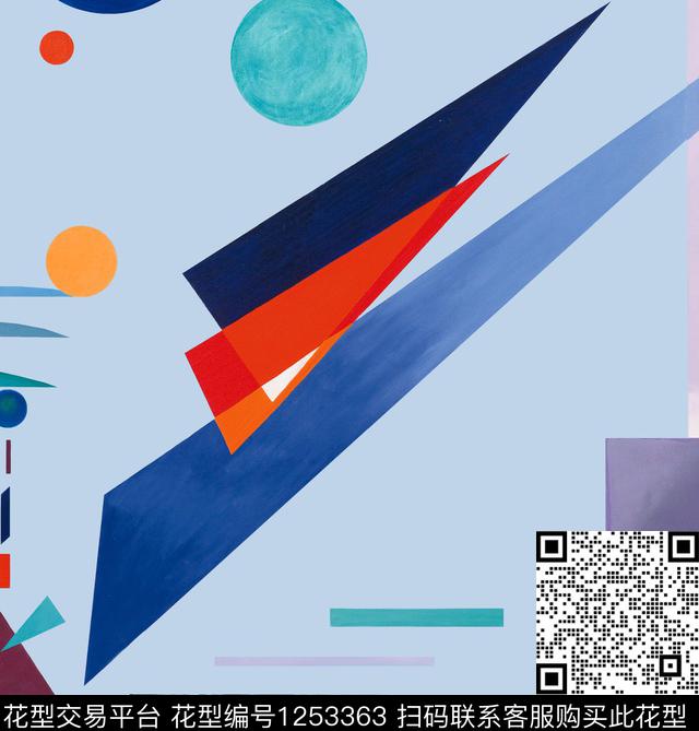 几何abstractpainting数码印花华亿平台下载（图片编号: 1253363） - 瓦栏（Walan）
