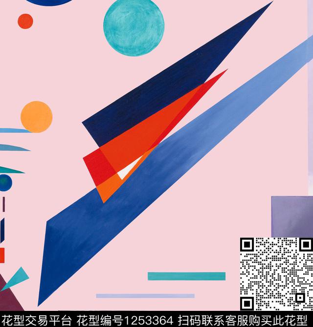 几何abstractpainting数码印花华亿平台下载（图片编号: 1253364） - 瓦栏（Walan）