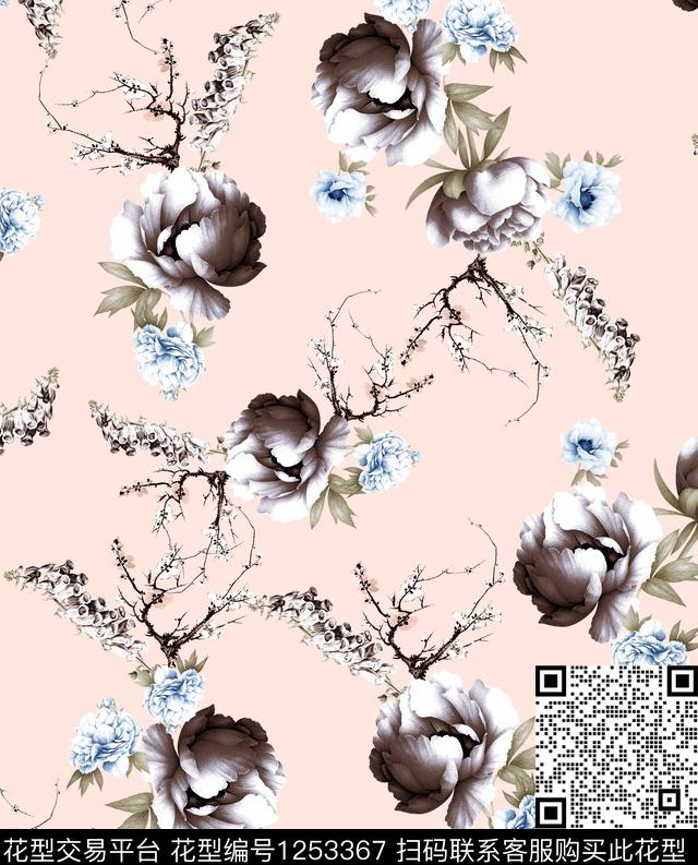 小碎花绿植树叶VALENTINO数码印花华亿平台下载（图片编号: 1253367） - 瓦栏（Walan）