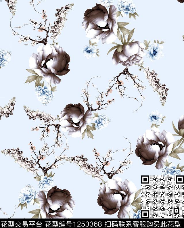 小碎花绿植树叶VALENTINO数码印花华亿平台下载（图片编号: 1253368） - 瓦栏（Walan）