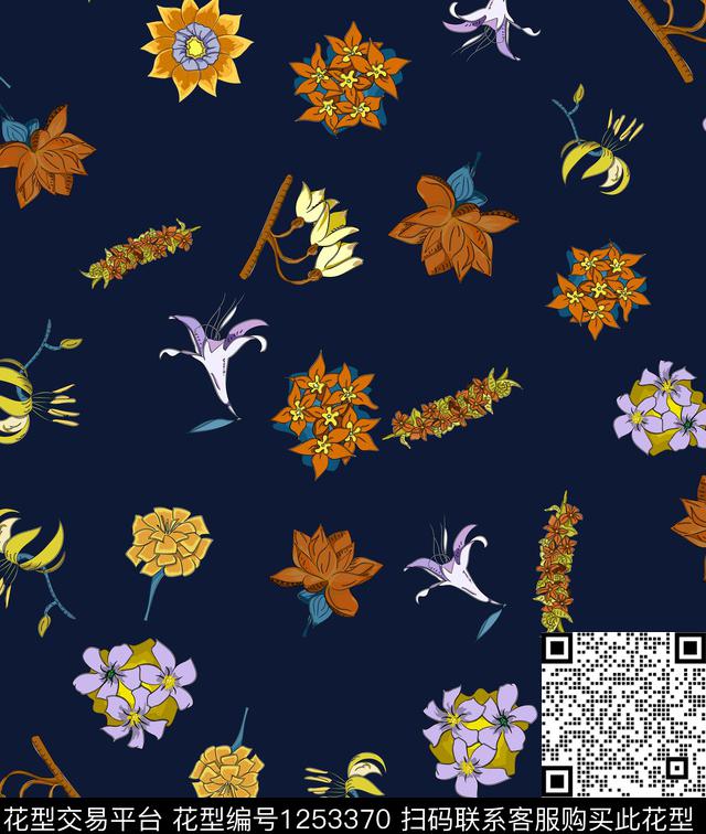 小碎花绿植树叶VALENTINO数码印花华亿平台下载（图片编号: 1253370） - 瓦栏（Walan）