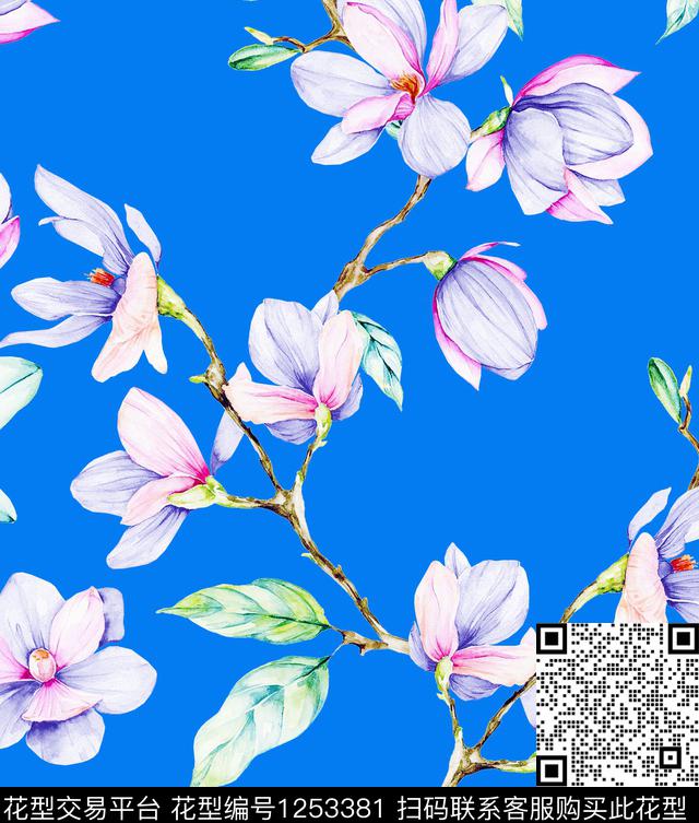 小碎花绿植树叶VALENTINO数码印花华亿平台下载（图片编号: 1253381） - 瓦栏（Walan）