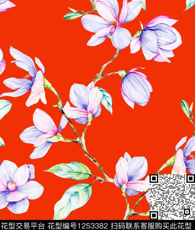 小碎花绿植树叶VALENTINO数码印花华亿平台下载（图片编号: 1253382） - 瓦栏（Walan）