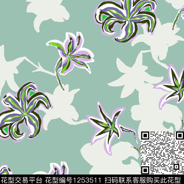 花卉大牌风淑女传统印花华亿平台下载（图片编号: 1253511） - 瓦栏（Walan）