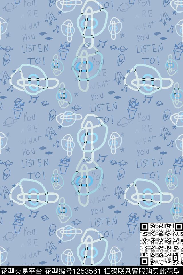 男装休闲花卉手绘线条笔触手绘涂鸦图案数码印花华亿平台下载（图片编号: 1253561） - 瓦栏（Walan）