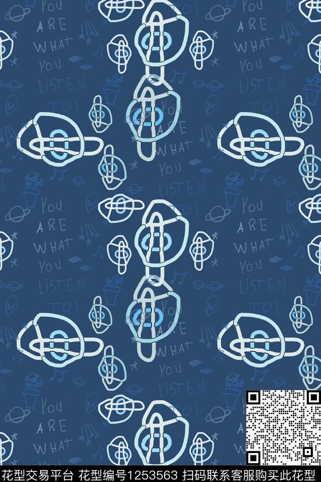 男装休闲花卉手绘线条笔触手绘涂鸦图案数码印花华亿平台下载（图片编号: 1253563） - 瓦栏（Walan）