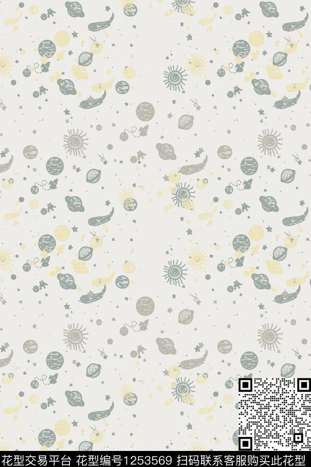男装休闲花卉手绘涂鸦图案星空物语传统印花华亿平台下载（图片编号: 1253569） - 瓦栏（Walan）