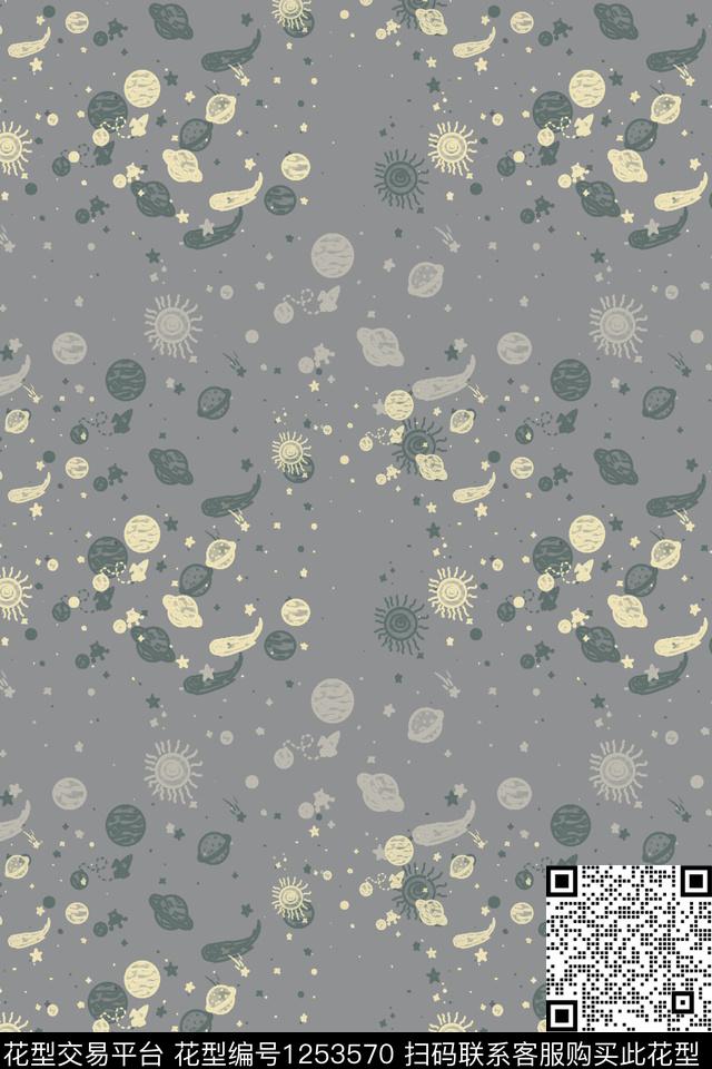 男装休闲花卉手绘涂鸦图案星空物语传统印花华亿平台下载（图片编号: 1253570） - 瓦栏（Walan）