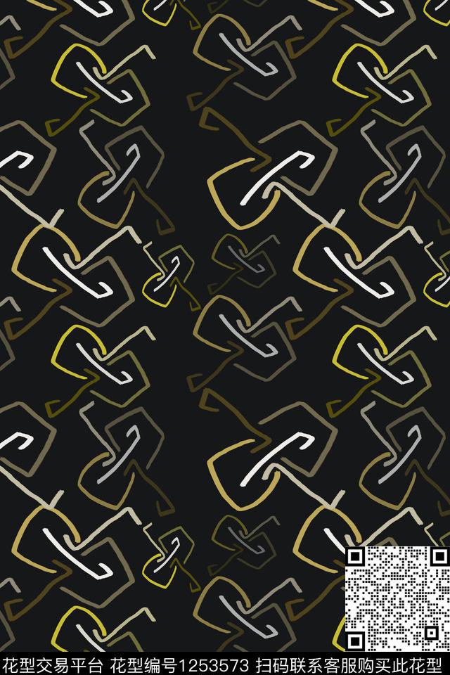 手绘线条笔触手绘涂鸦图案男装休闲花卉传统印花华亿平台下载（图片编号: 1253573） - 瓦栏（Walan）