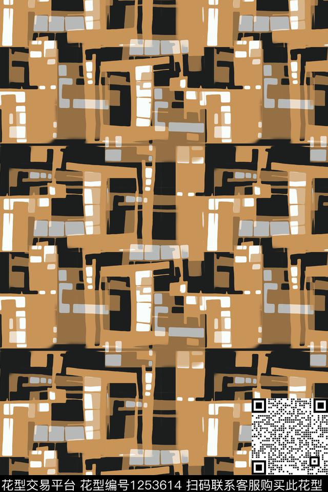 几何密铺几何男装休闲花卉传统印花华亿平台下载（图片编号: 1253614） - 瓦栏（Walan）