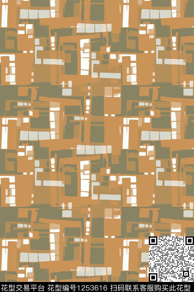 几何密铺几何男装休闲花卉传统印花华亿平台下载（图片编号: 1253616） - 瓦栏（Walan）