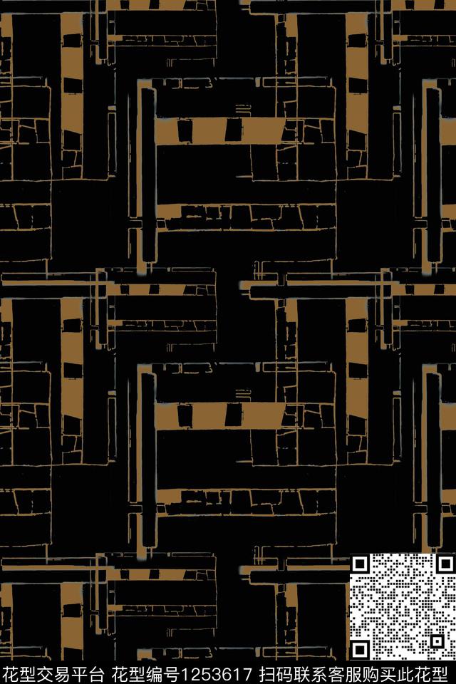 几何密铺几何格子混搭传统印花华亿平台下载（图片编号: 1253617） - 瓦栏（Walan）
