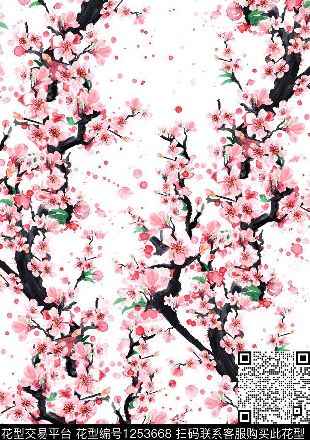 大牌风小碎花梅花数码印花华亿平台下载（图片编号: 1253668） - 瓦栏（Walan）