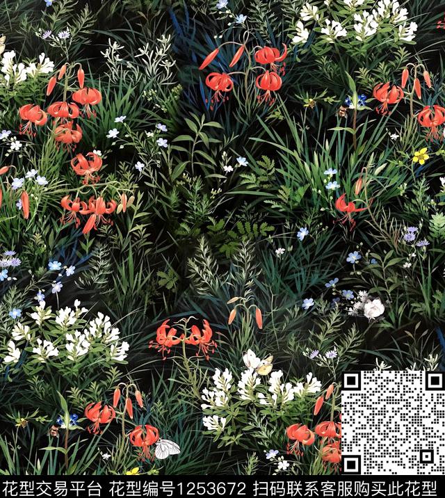 大牌风小碎花梅花数码印花华亿平台下载（图片编号: 1253672） - 瓦栏（Walan）