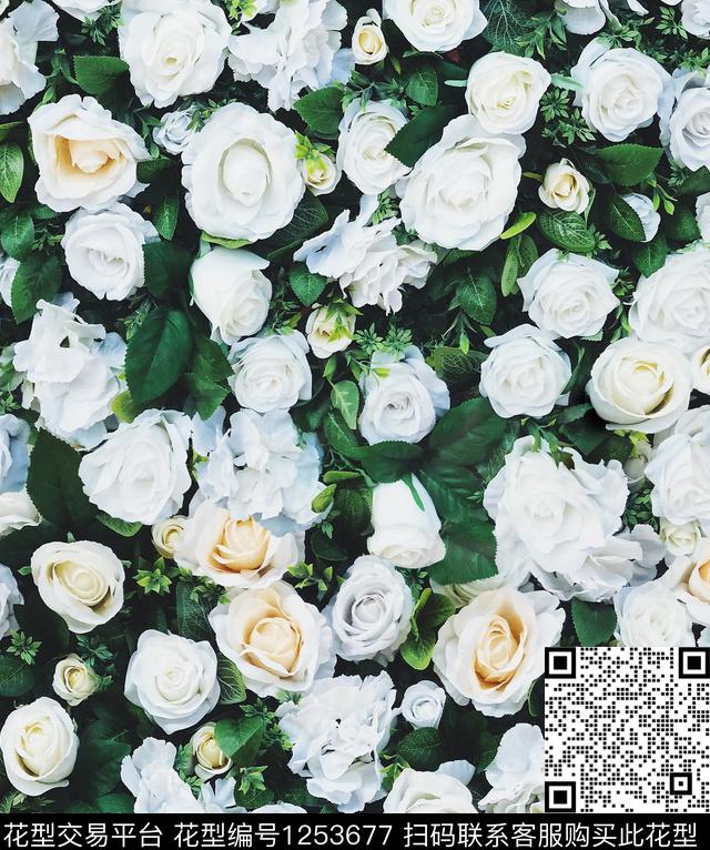 玫瑰花大牌风小碎花数码印花华亿平台下载（图片编号: 1253677） - 瓦栏（Walan）