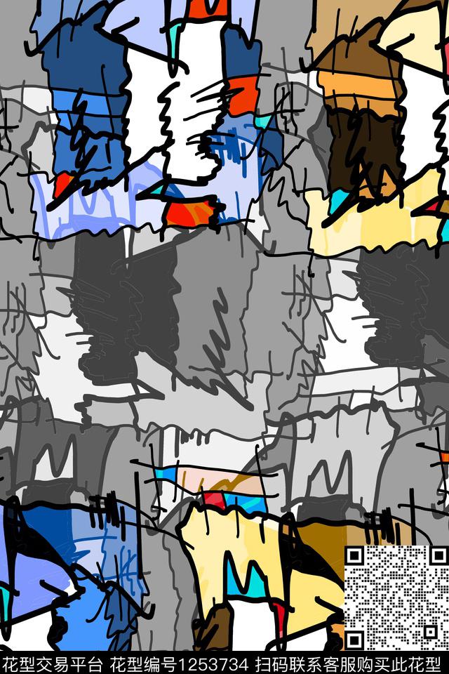 运动服抽象男装户外传统印花华亿平台下载（图片编号: 1253734） - 瓦栏（Walan）