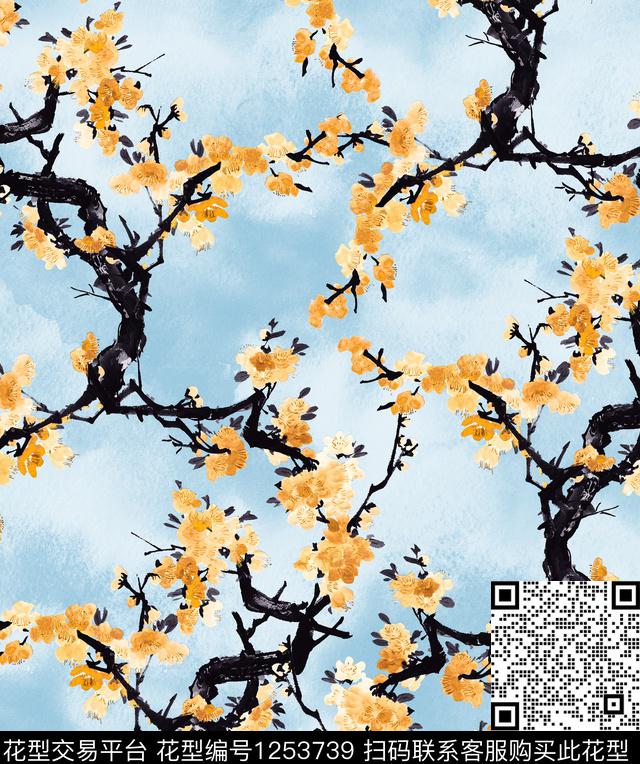 大牌风小碎花梅花数码印花华亿平台下载（图片编号: 1253739） - 瓦栏（Walan）