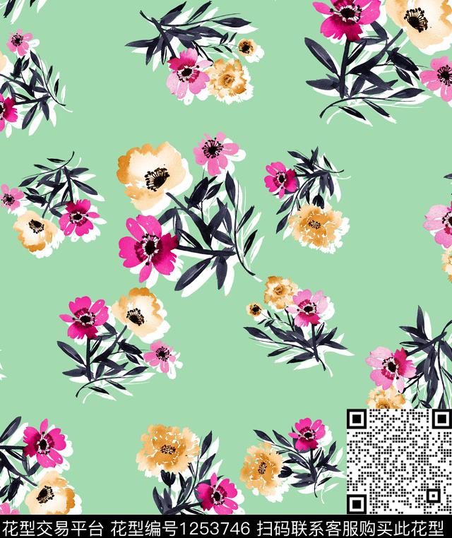 大牌风小碎花梅花数码印花华亿平台下载（图片编号: 1253746） - 瓦栏（Walan）