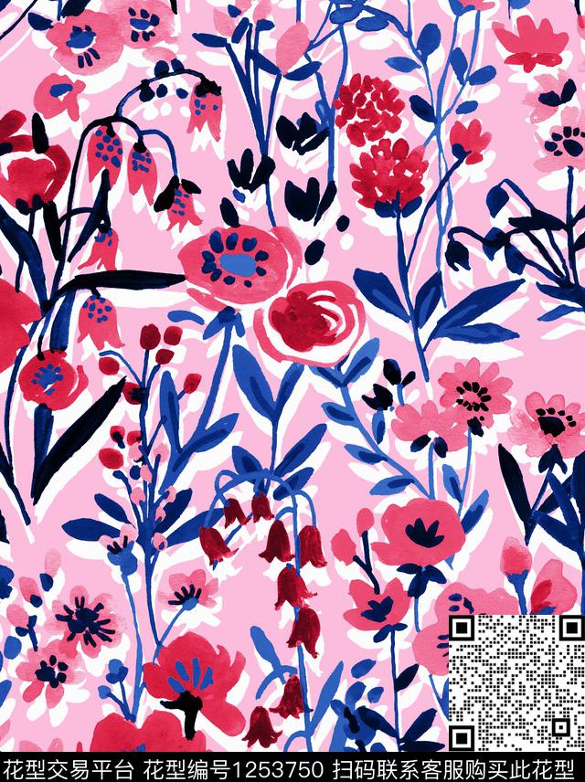 大牌风小碎花梅花数码印花华亿平台下载（图片编号: 1253750） - 瓦栏（Walan）