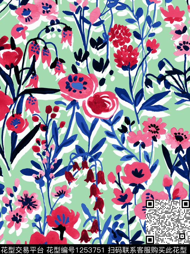 大牌风小碎花梅花数码印花华亿平台下载（图片编号: 1253751） - 瓦栏（Walan）