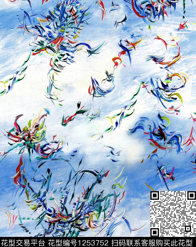 抽象paintingoil数码印花华亿平台下载（图片编号: 1253752） - 瓦栏（Walan）