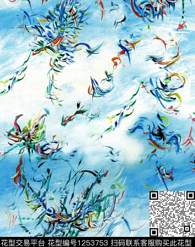 抽象paintingoil数码印花华亿平台下载（图片编号: 1253753） - 瓦栏（Walan）