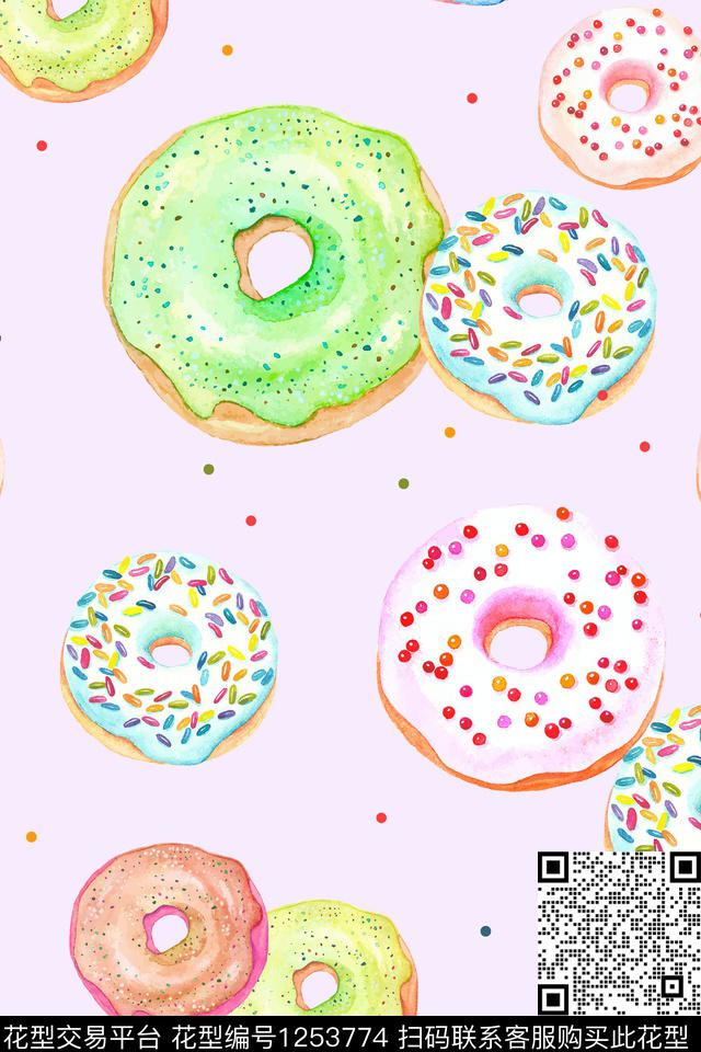 清爽圆形可爱数码印花华亿平台下载（图片编号: 1253774） - 瓦栏（Walan）