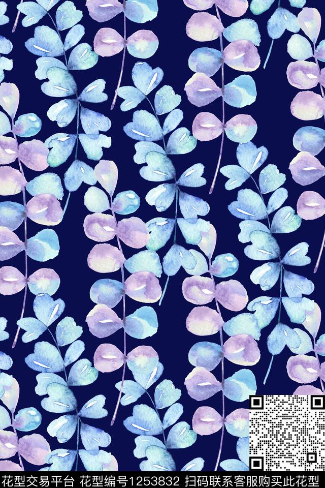 女装绿植树叶花卉数码印花华亿平台下载（图片编号: 1253832） - 瓦栏（Walan）