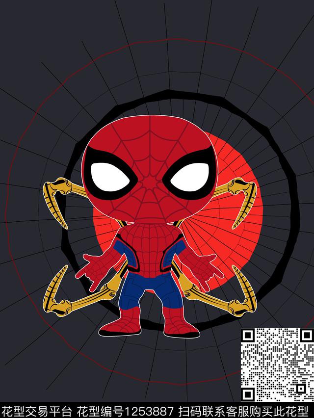 卡通人物蜘蛛数码华亿平台数码印花华亿平台下载（图片编号: 1253887） - 瓦栏（Walan）