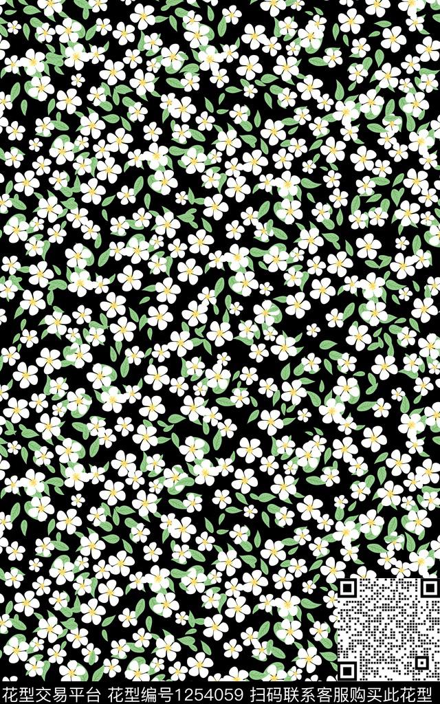 花卉小碎花梅花传统印花华亿平台下载（图片编号: 1254059） - 瓦栏（Walan）