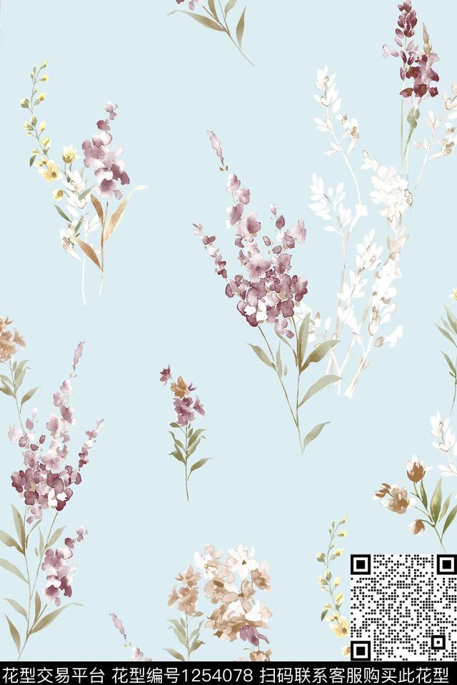 大牌风花卉小碎花数码印花华亿平台下载（图片编号: 1254078） - 瓦栏（Walan）