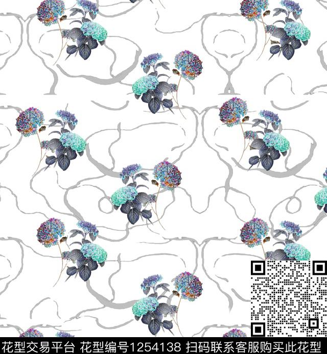 大牌风花卉家纺数码印花华亿平台下载（图片编号: 1254138） - 瓦栏（Walan）