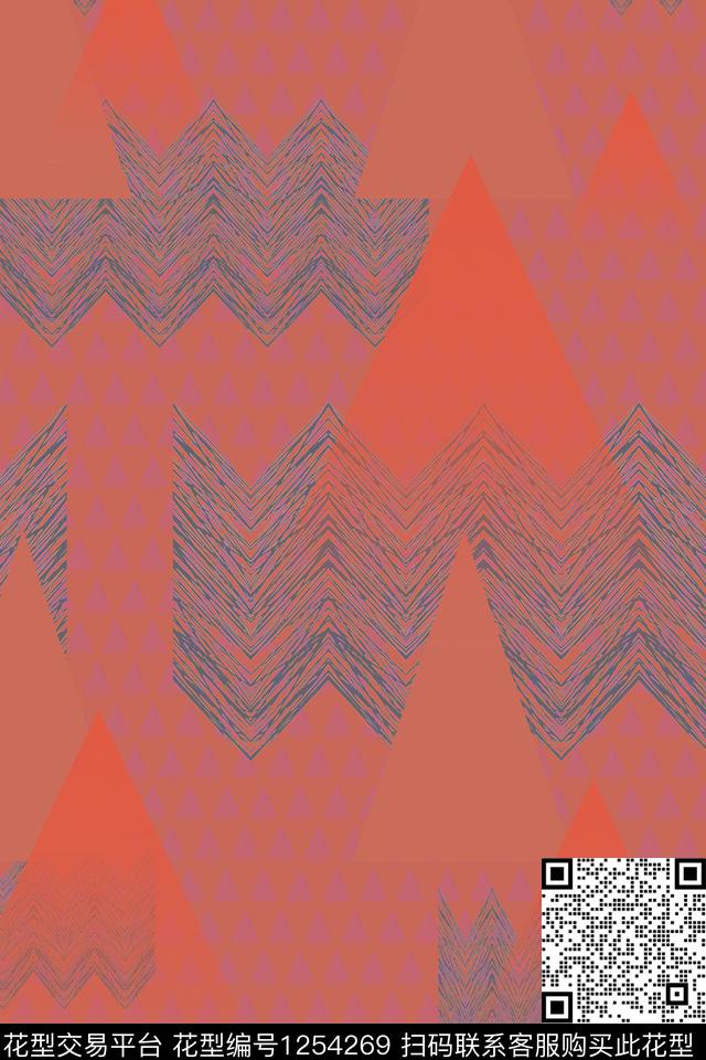 大牌风复古波谱数码印花华亿平台下载（图片编号: 1254269） - 瓦栏（Walan）