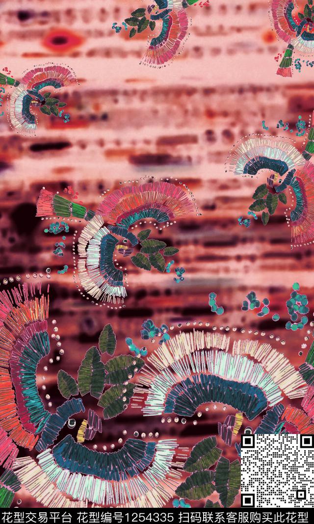 欧洲大牌风定位花数码印花华亿平台下载（图片编号: 1254335） - 瓦栏（Walan）