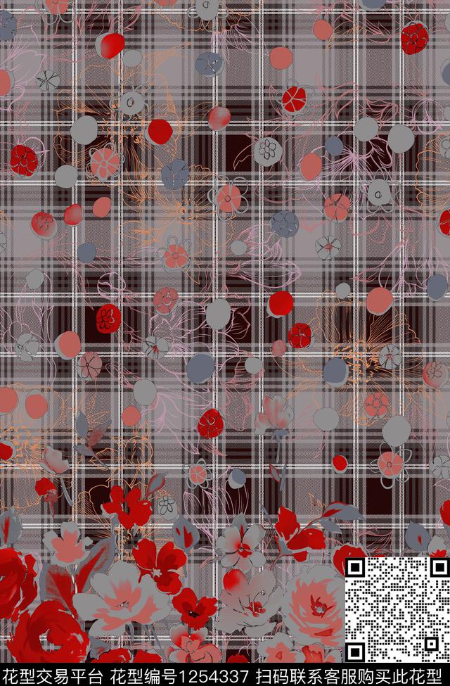 欧洲花卉大牌风数码印花华亿平台下载（图片编号: 1254337） - 瓦栏（Walan）