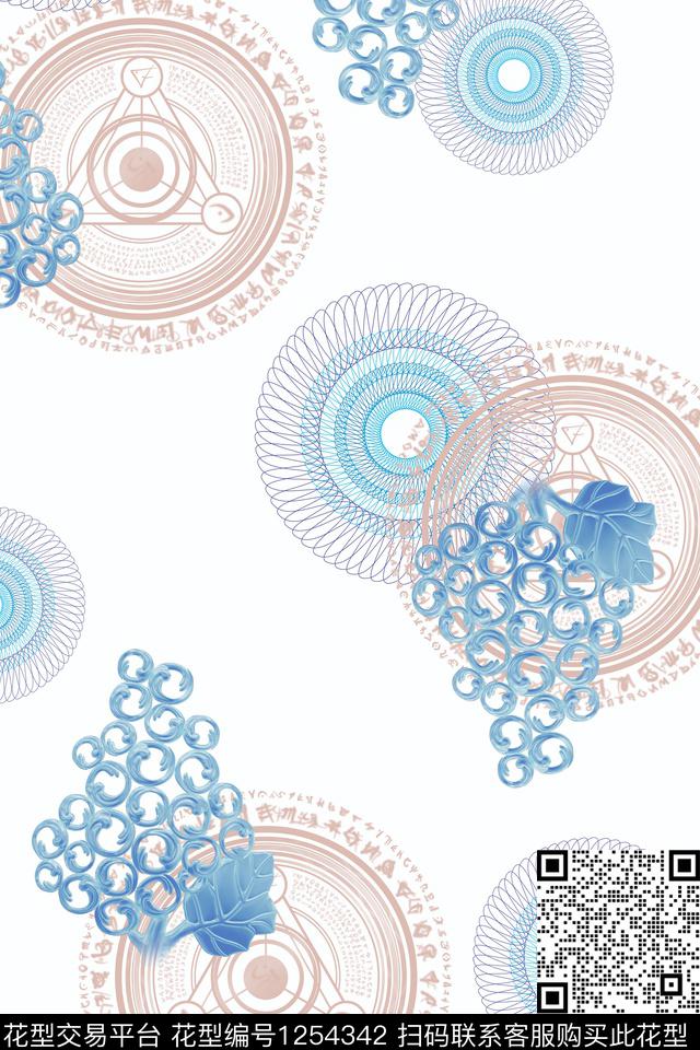 线条几何曼陀罗数码印花华亿平台下载（图片编号: 1254342） - 瓦栏（Walan）