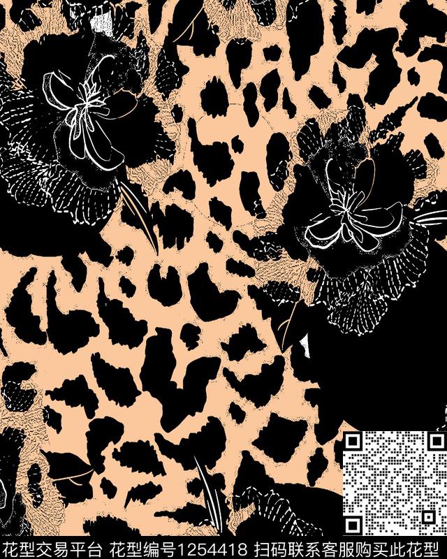 豹纹男装大牌风数码印花华亿平台下载（图片编号: 1254418） - 瓦栏（Walan）