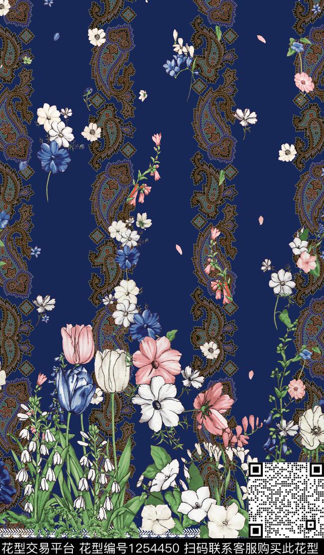 定位花花卉大牌风数码印花华亿平台下载（图片编号: 1254450） - 瓦栏（Walan）