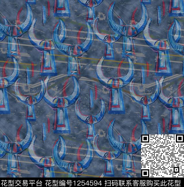 卫衣大牌风抽象男装数码印花华亿平台下载（图片编号: 1254594） - 瓦栏（Walan）