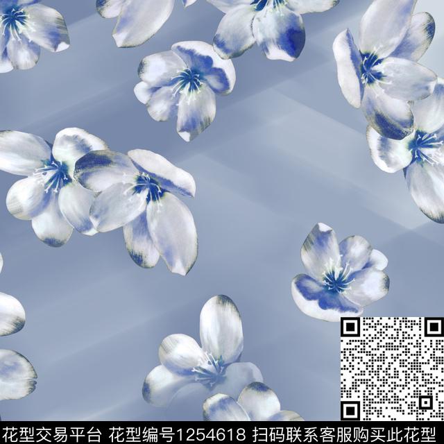 花卉大牌风素雅数码印花华亿平台下载（图片编号: 1254618） - 瓦栏（Walan）