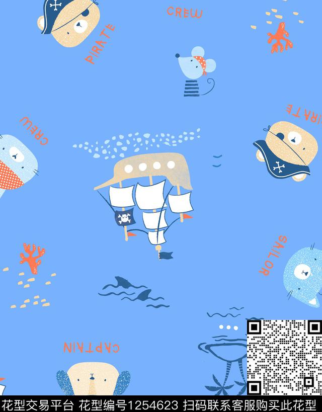 抽象海盗卡通传统印花华亿平台下载（图片编号: 1254623） - 瓦栏（Walan）