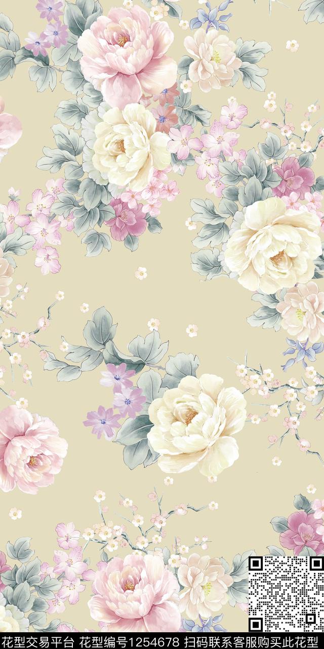 花卉大牌风小碎花数码印花华亿平台下载（图片编号: 1254678） - 瓦栏（Walan）