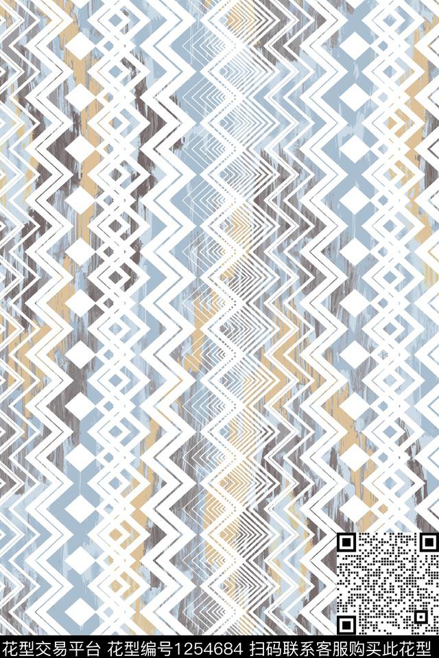 几何大牌风条纹数码印花华亿平台下载（图片编号: 1254684） - 瓦栏（Walan）