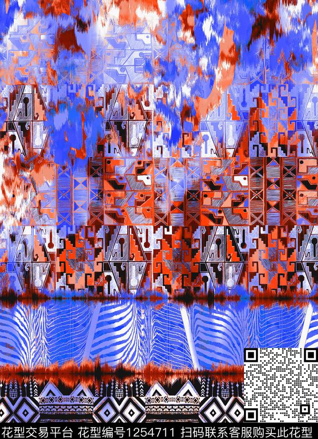 花卉大牌风定位花数码印花华亿平台下载（图片编号: 1254711） - 瓦栏（Walan）