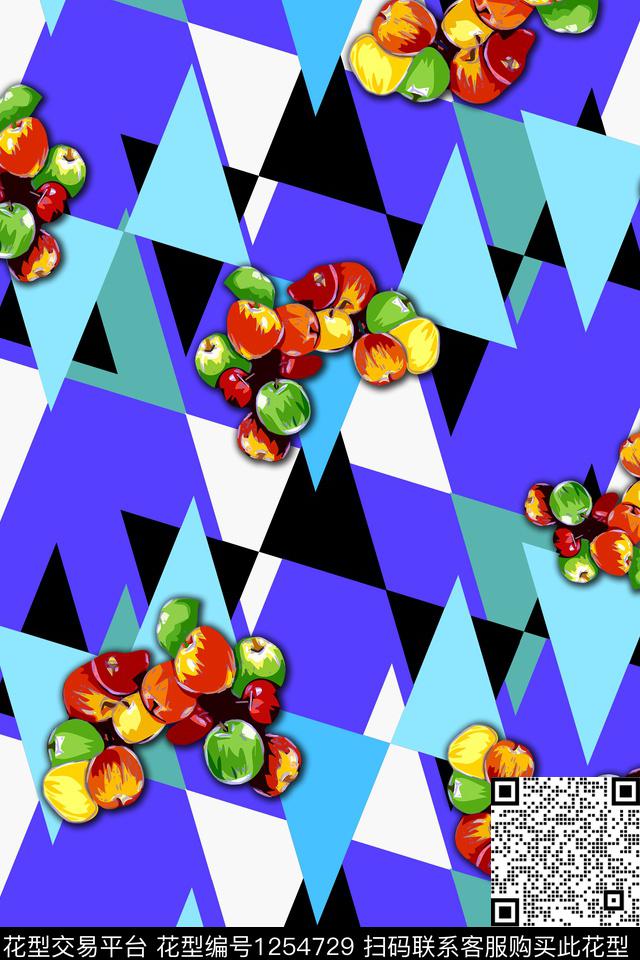 几何女装水果数码印花华亿平台下载（图片编号: 1254729） - 瓦栏（Walan）