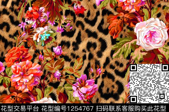 条纹定位花数码华亿平台数码印花华亿平台下载（图片编号: 1254767） - 瓦栏（Walan）