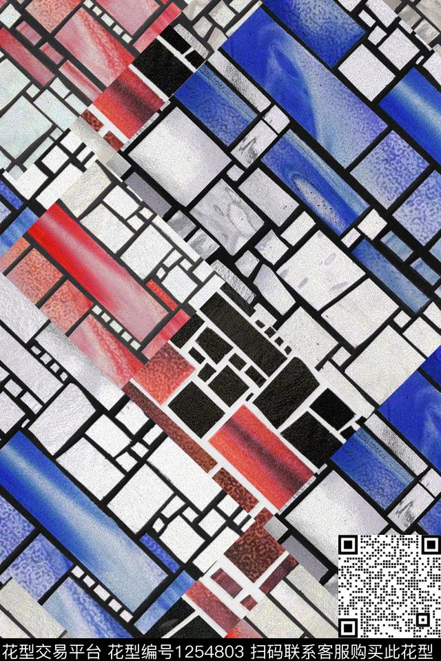 线条几何中老年数码印花华亿平台下载（图片编号: 1254803） - 瓦栏（Walan）